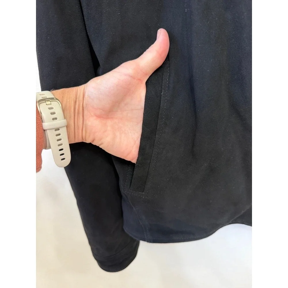 Scotch & Soda Amsterdams Blauw Black Goat Suede Jacket Size Large L